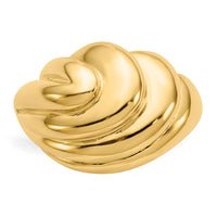 14k Polished Swirl Dome Ring-R317