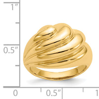 14k Polished Swirl Dome Ring-R317