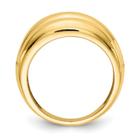 14k Polished Scalloped Dome Ring-R322