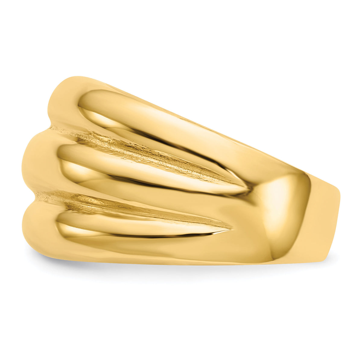 14k Polished Scalloped Dome Ring-R322