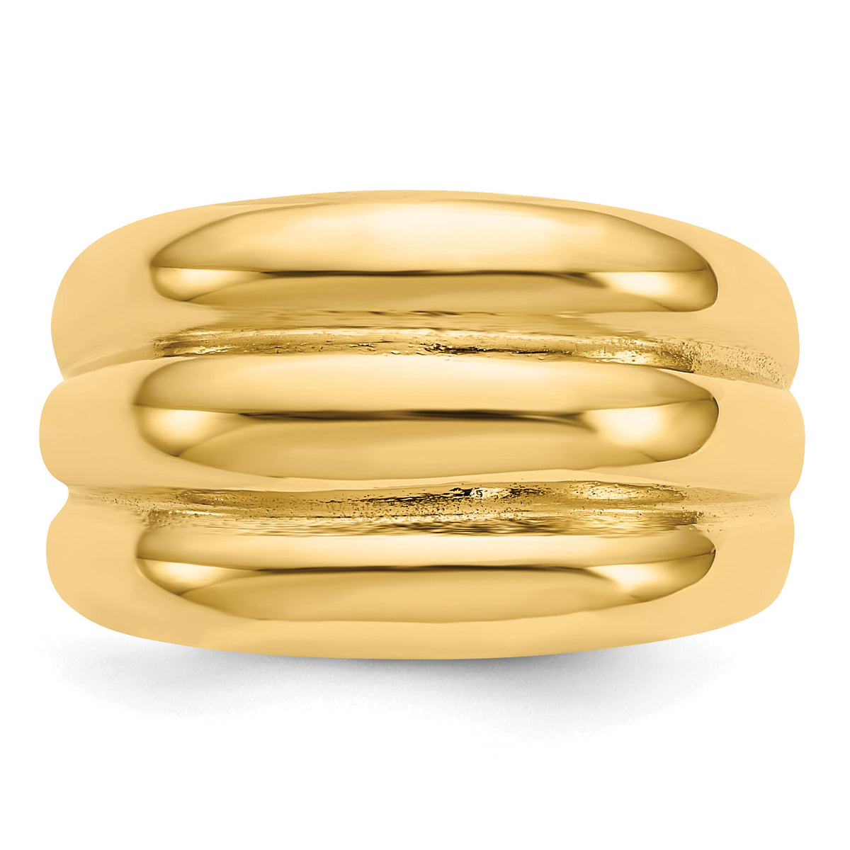 14k Polished Scalloped Dome Ring-R322