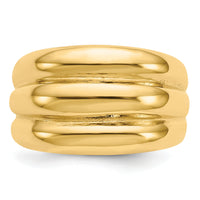 14k Polished Scalloped Dome Ring-R322