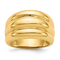 14k Polished Scalloped Dome Ring-R322
