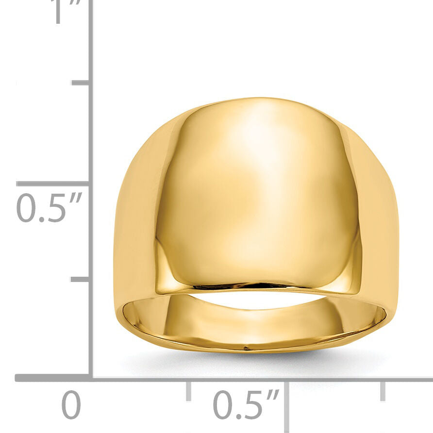 14k Polished Dome Ring-R333