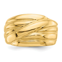 14k Polished Scalloped Dome Ring-R343