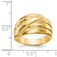 14k Polished Scalloped Dome Ring-R343