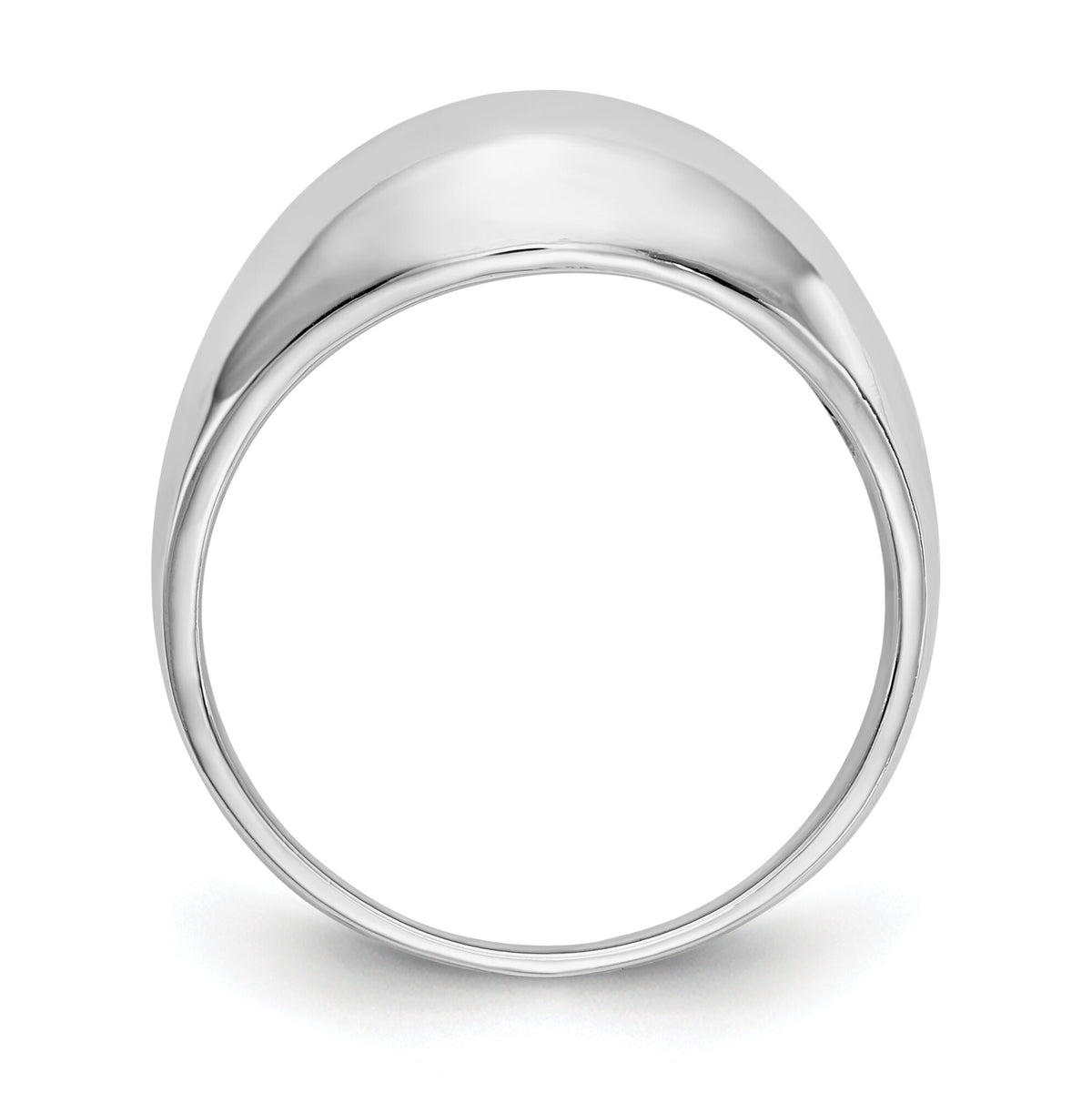 14k White Gold Polished Dome Ring-R389