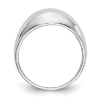 14k White Gold Polished Dome Ring-R389
