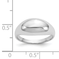 14k White Gold Polished Dome Ring-R389