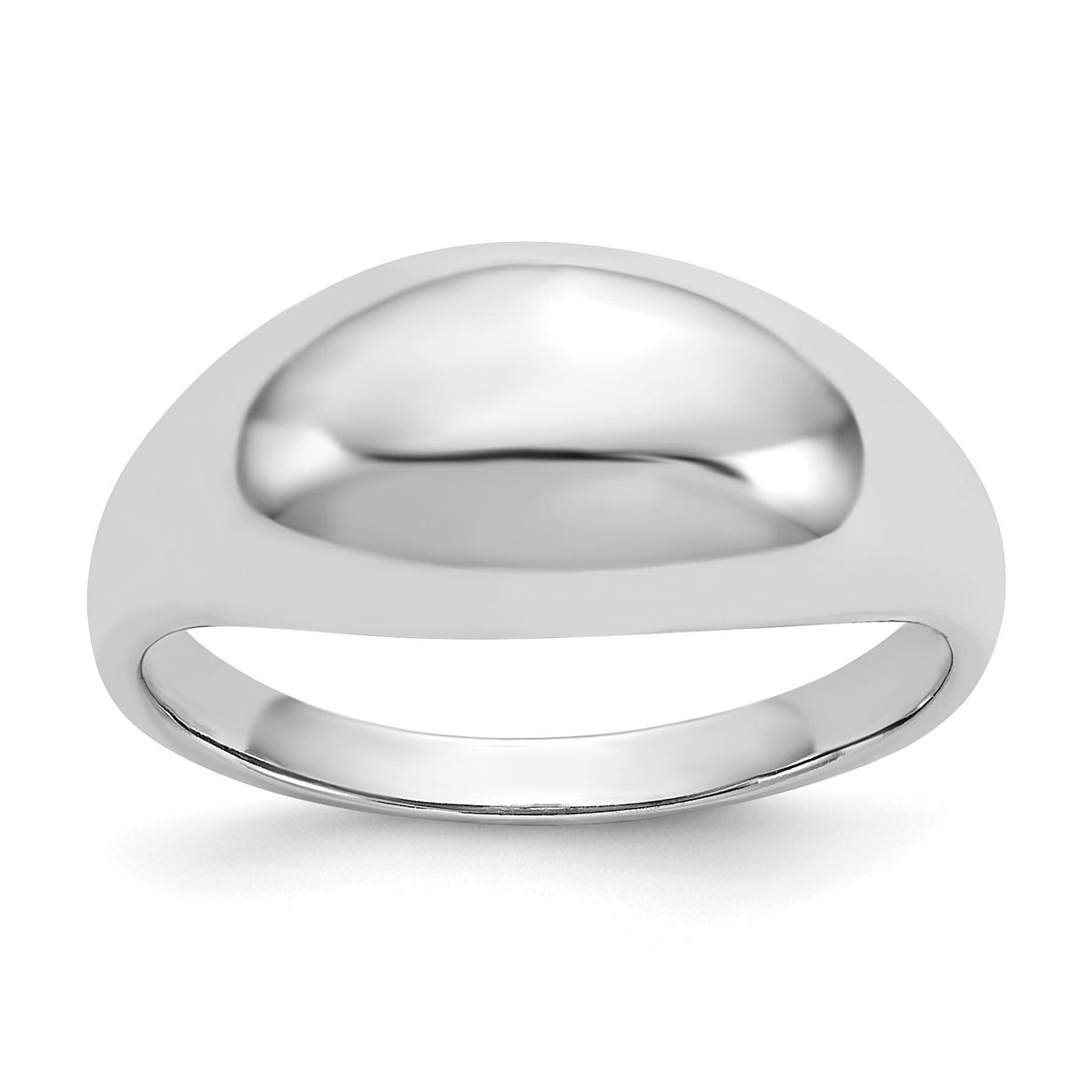 14k White Gold Polished Dome Ring-R389