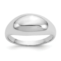 14k White Gold Polished Dome Ring-R389