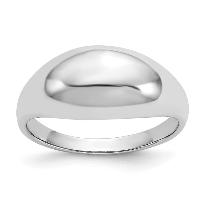 14k White Gold Polished Dome Ring-R389