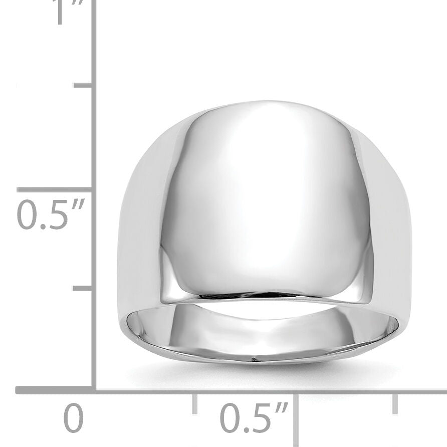 14k White Gold Polished Dome Ring-R390