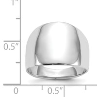 14k White Gold Polished Dome Ring-R390