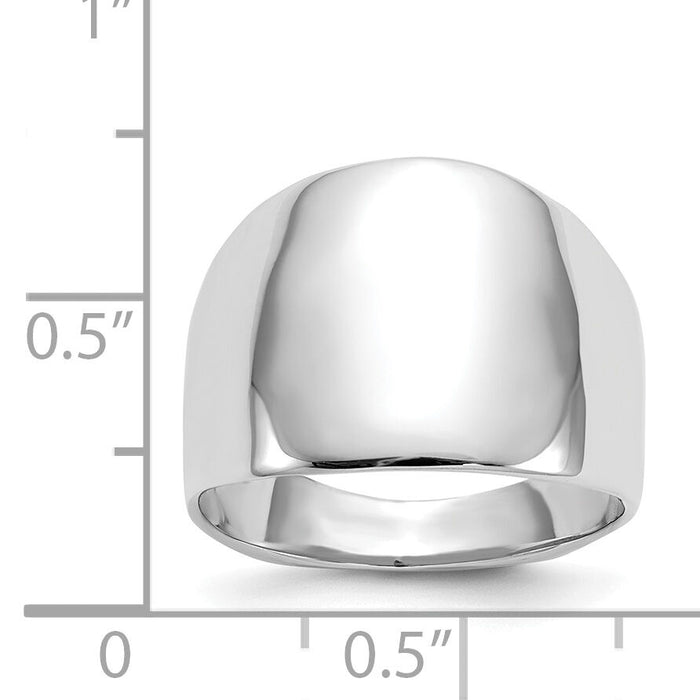 14k White Gold Polished Dome Ring-R390