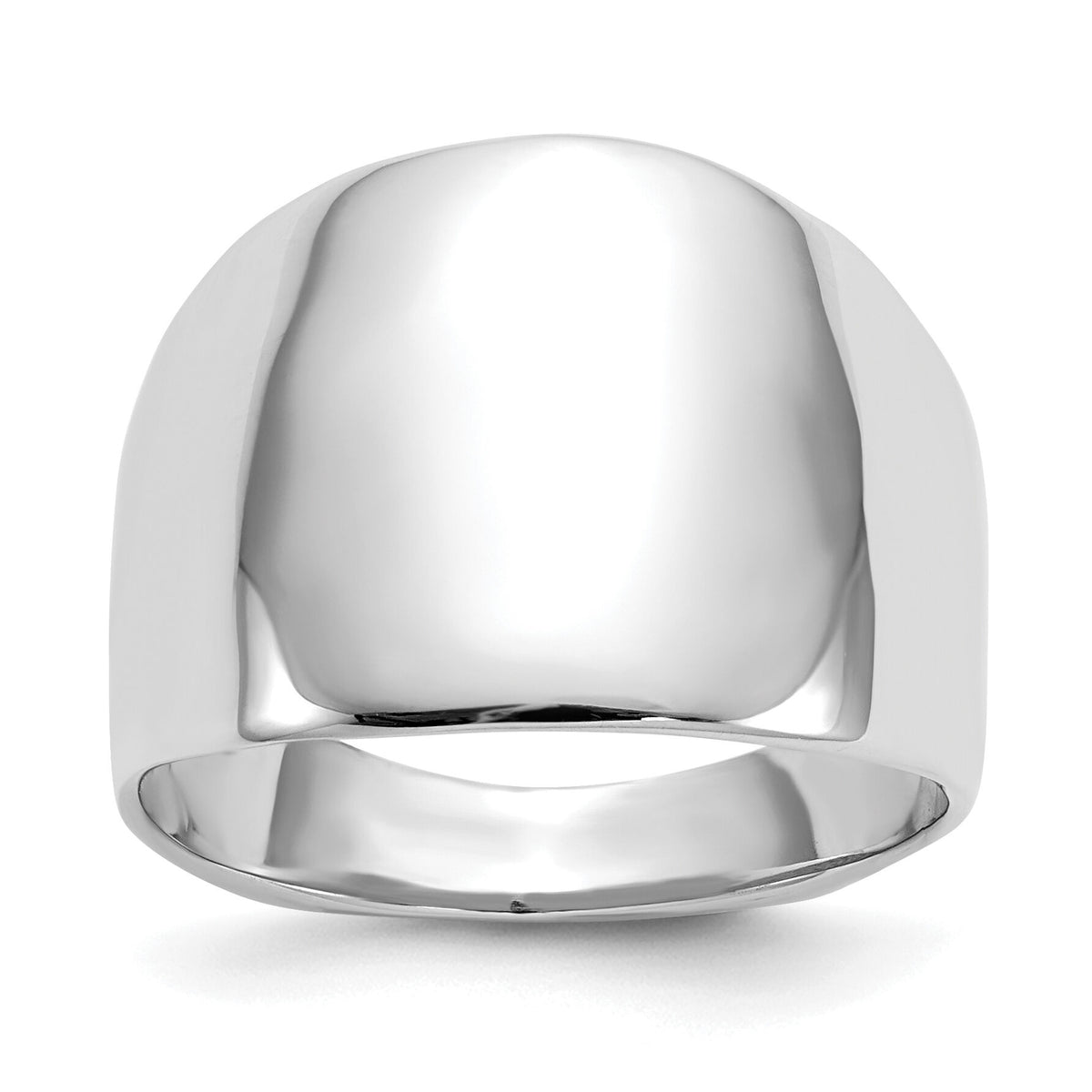 14k White Gold Polished Dome Ring-R390