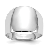 14k White Gold Polished Dome Ring-R390