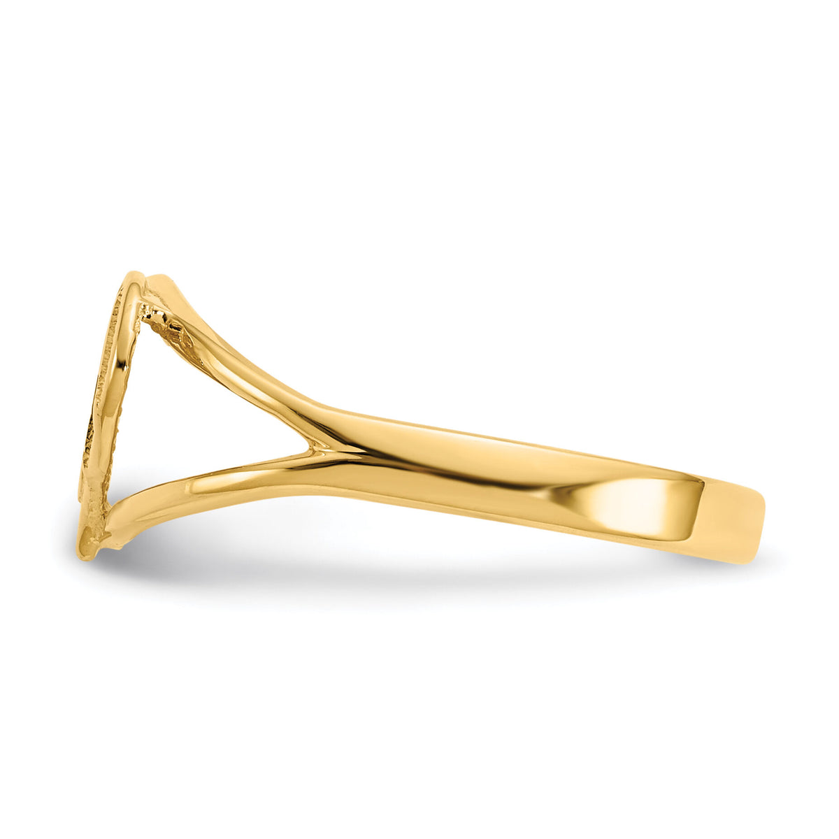 14k Polished Mom Heart Ring-R423