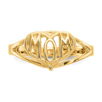14k Polished Mom Heart Ring-R423