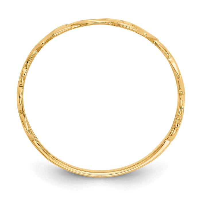 14k Polished Mom Ring-R424