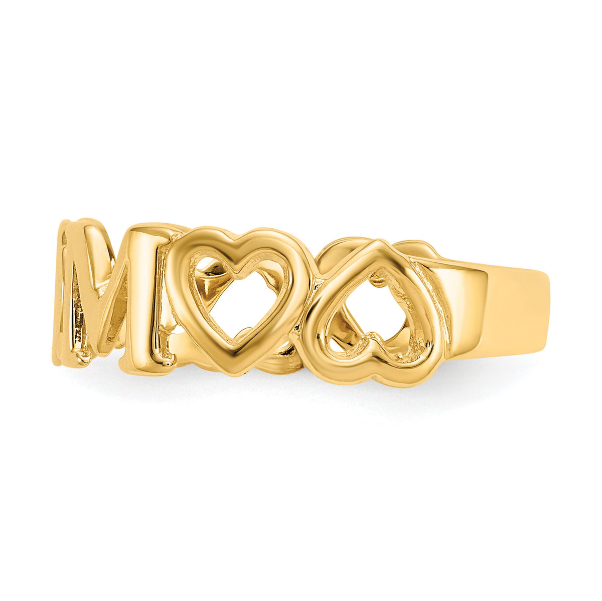 14k Polished Mom Ring-R424