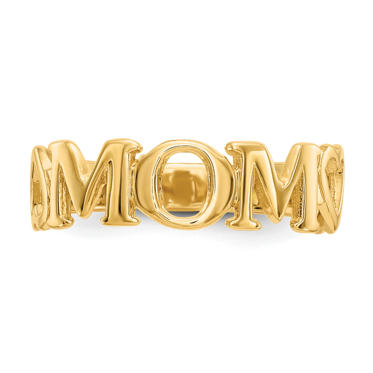 14k Polished Mom Ring-R424