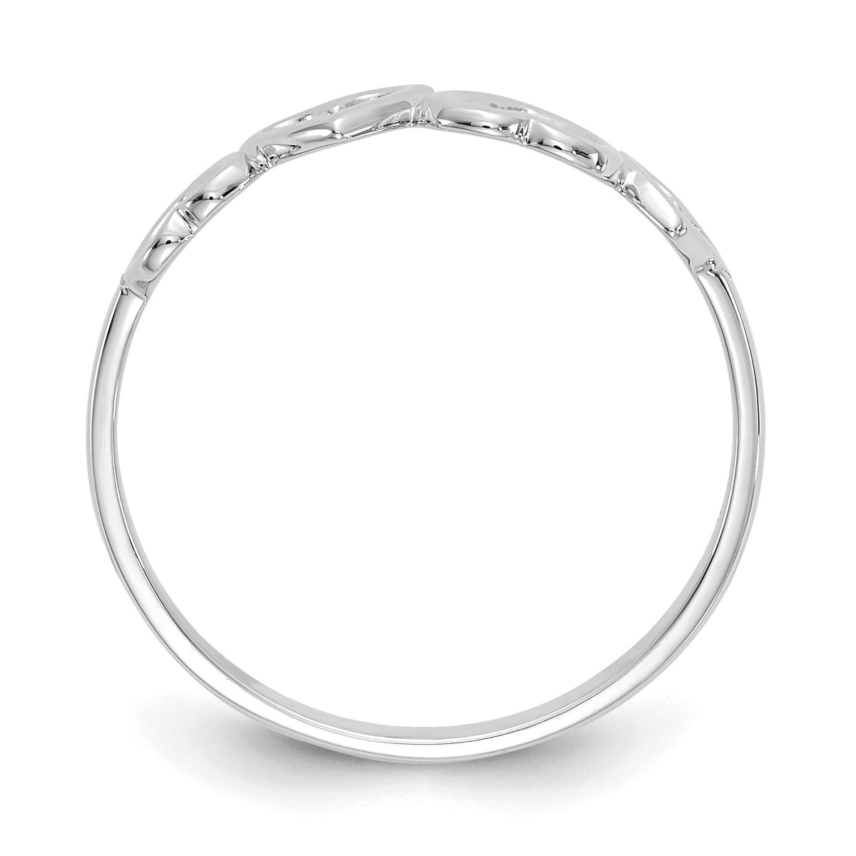 14K White Gold Heart Ring-R42W