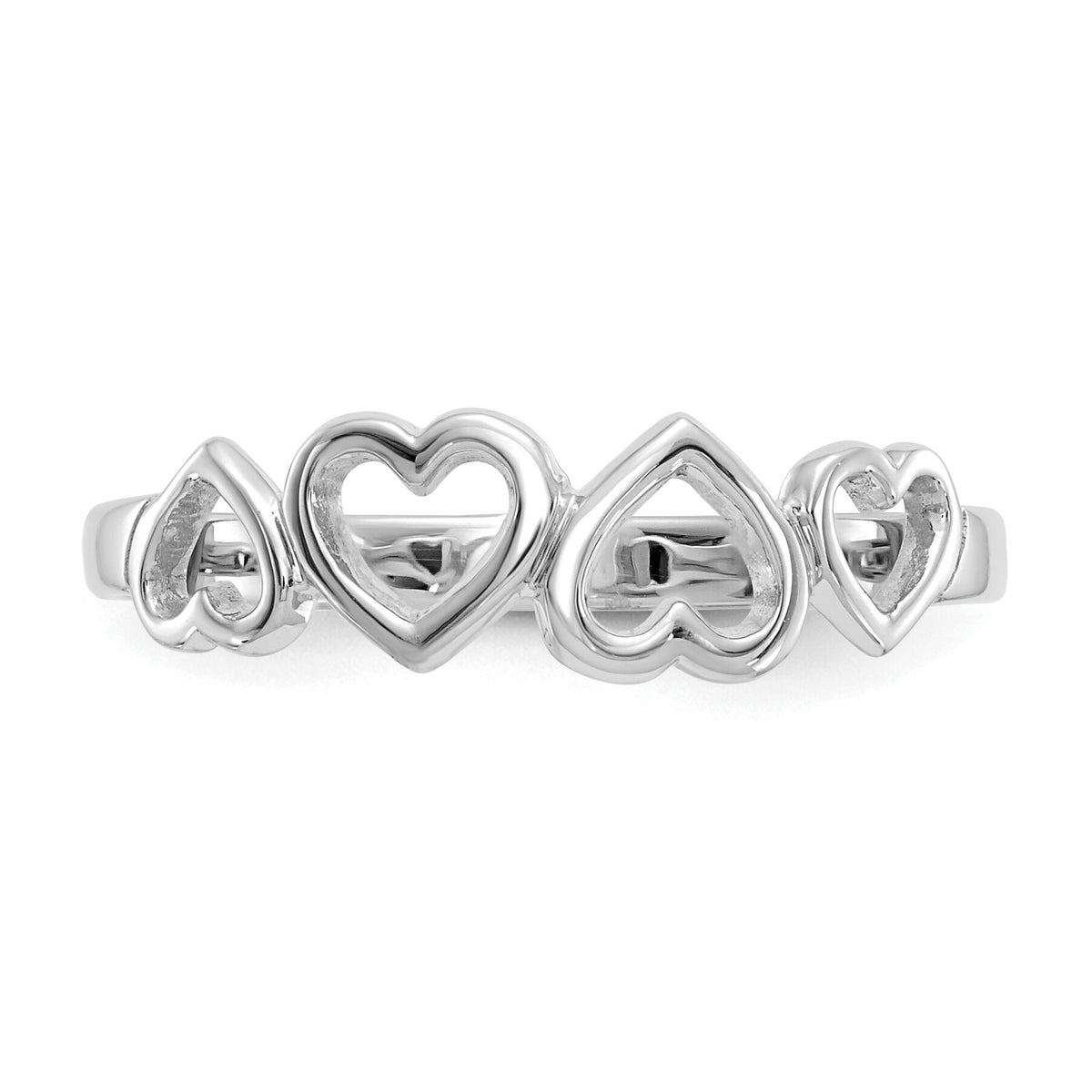 14K White Gold Heart Ring-R42W