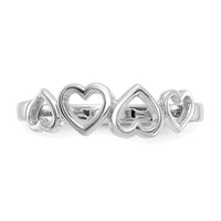 14K White Gold Heart Ring-R42W