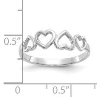 14K White Gold Heart Ring-R42W
