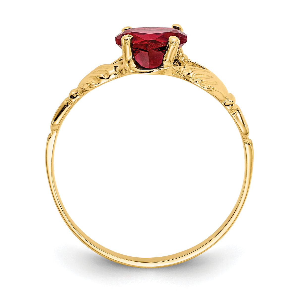 14k January CZ Birthstone Claddagh Ring-R487