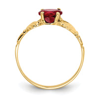 14k January CZ Birthstone Claddagh Ring-R487