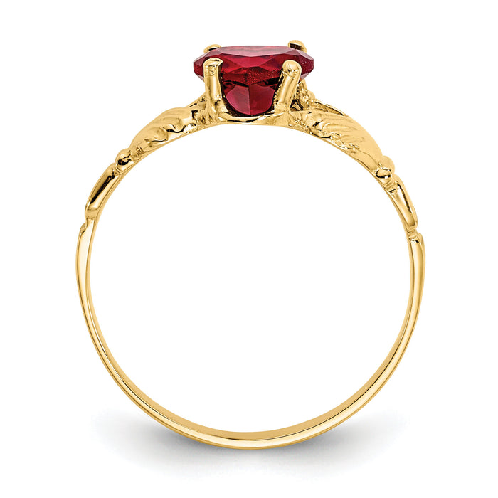14k January CZ Birthstone Claddagh Ring-R487