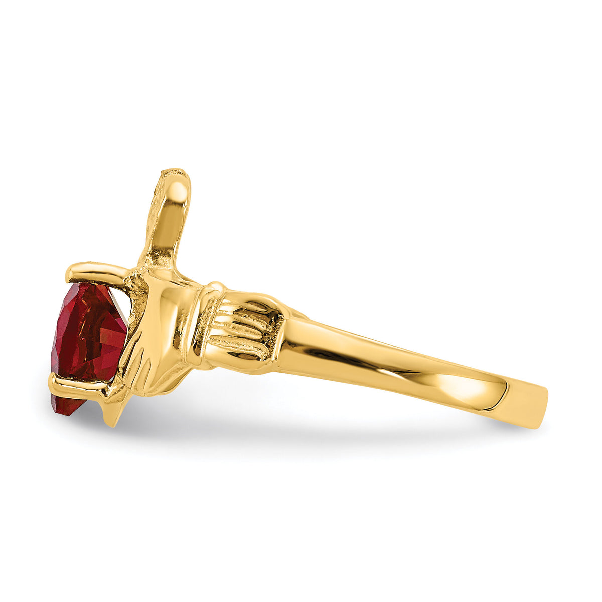 14k January CZ Birthstone Claddagh Ring-R487