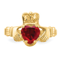 14k January CZ Birthstone Claddagh Ring-R487