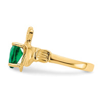 14k May CZ Birthstone Claddagh Ring-R491