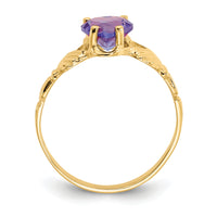 14k June CZ Birthstone Claddagh Ring-R492