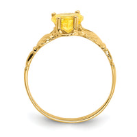 14k November CZ Birthstone Claddagh Ring-R497