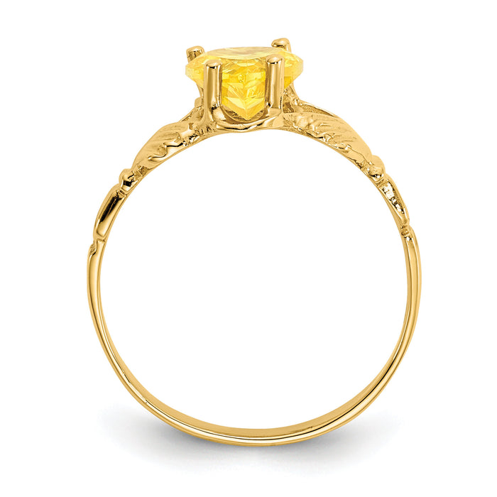 14k November CZ Birthstone Claddagh Ring-R497