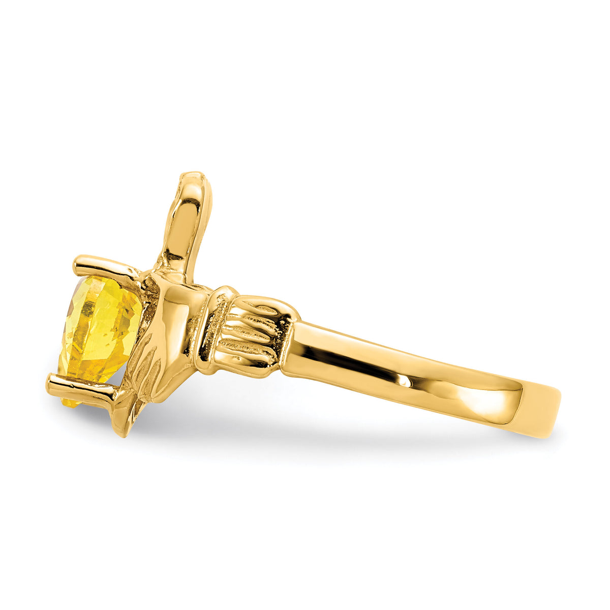14k November CZ Birthstone Claddagh Ring-R497