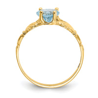 14k December CZ Birthstone Claddagh Ring-R498
