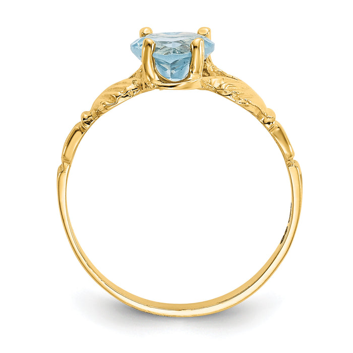 14k December CZ Birthstone Claddagh Ring-R498