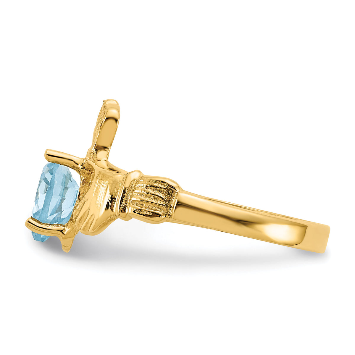 14k December CZ Birthstone Claddagh Ring-R498