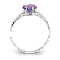 14k White Gold June CZ Birthstone Claddagh Ring-R504