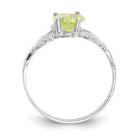 14k White Gold August CZ Birthstone Claddagh Ring-R506
