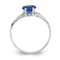 14k White Gold September CZ Birthstone Claddagh Ring-R507