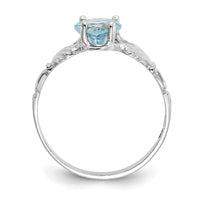 14k White Gold December CZ Birthstone Claddagh Ring-R510