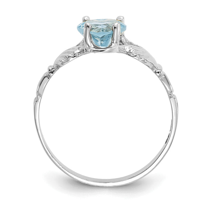 14k White Gold December CZ Birthstone Claddagh Ring-R510