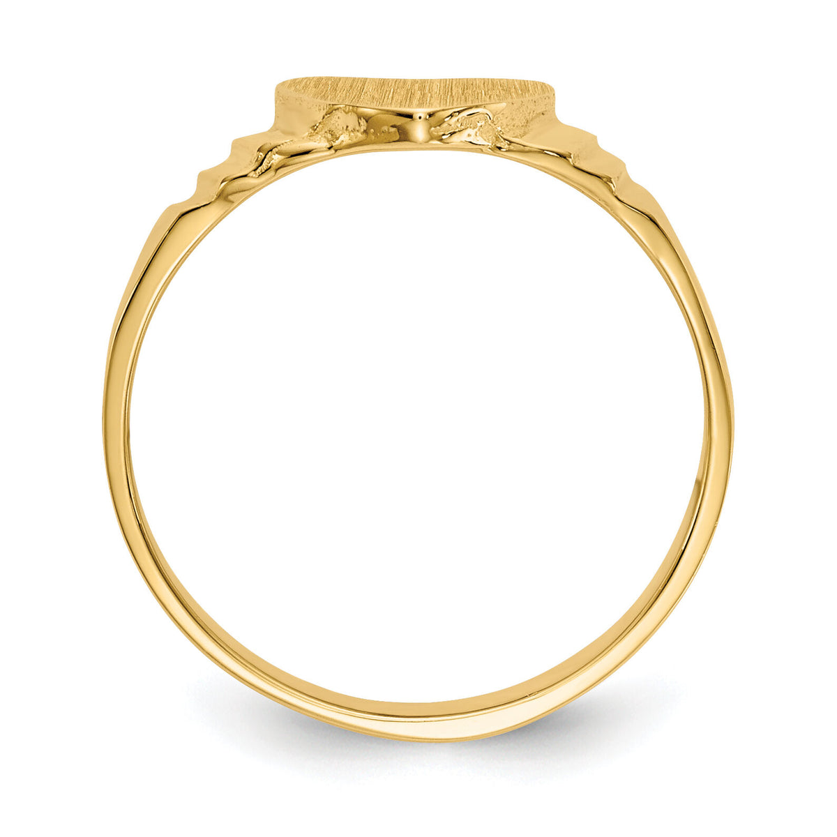 14K Satin Children's Heart Signet Ring-R518
