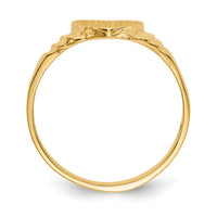 14K Satin Children's Heart Signet Ring-R518